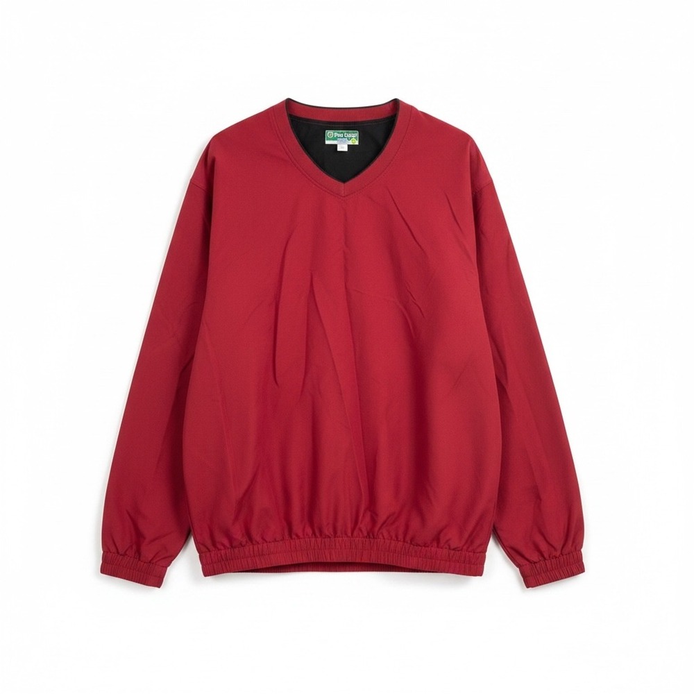 Pro Tour Mens CoolPlay V-Neck Golf Windshirt Pullover Red Large